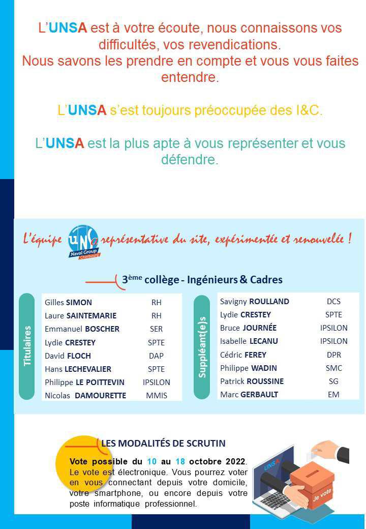 Elections CSE 2022 : mon choix, c'est l'UNSA Cherbourg ! - Edition spéciale I&C