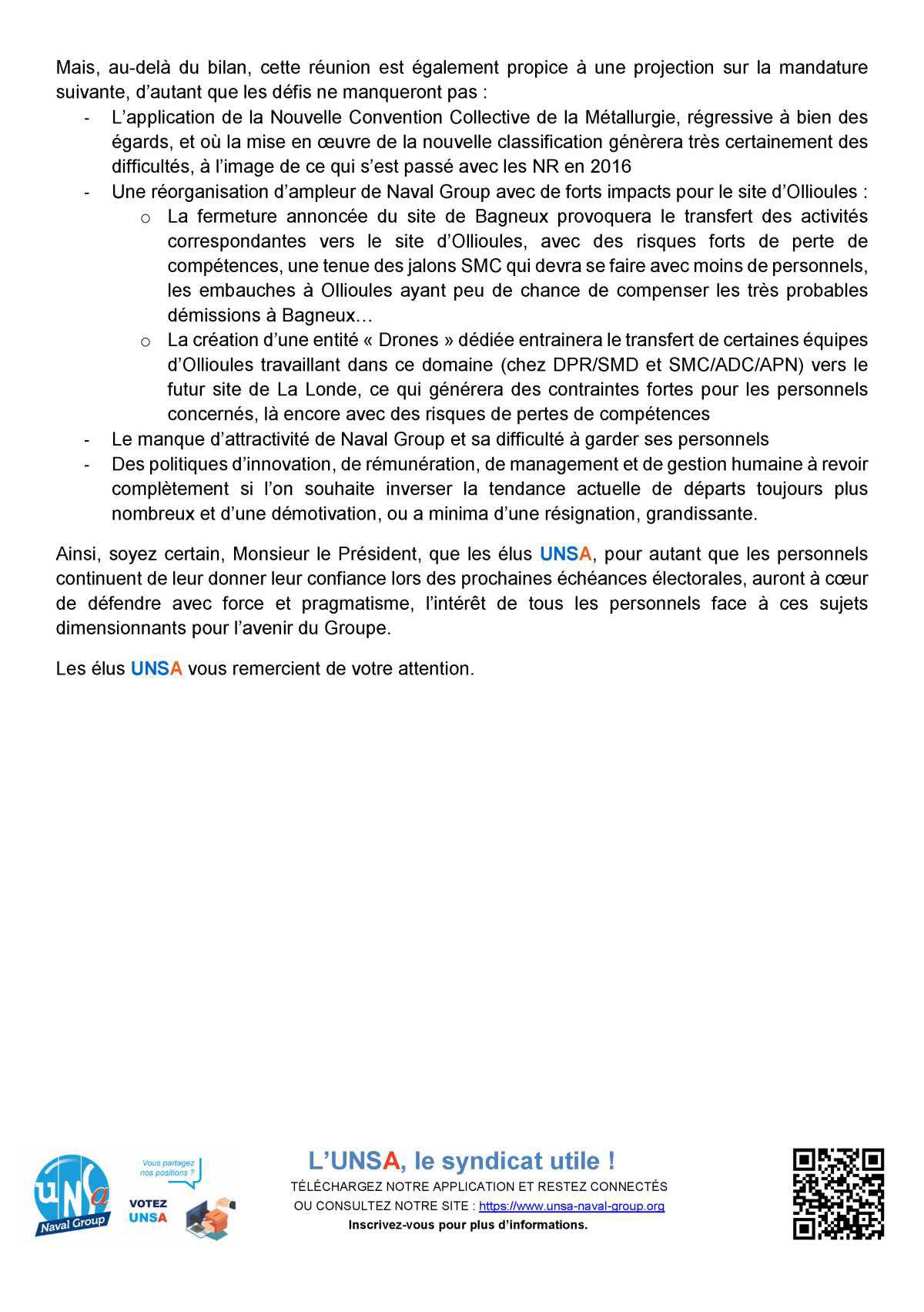 CSE d'Ollioules - Réunion du 11 octobre 2022 - déclaration liminaire