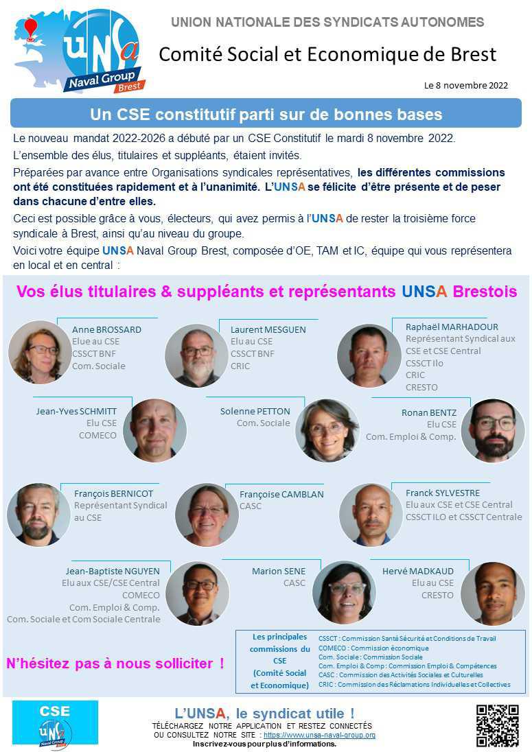 CSE de constitution de Brest - Réunion du 8 novembre 2022 - Compte rendu