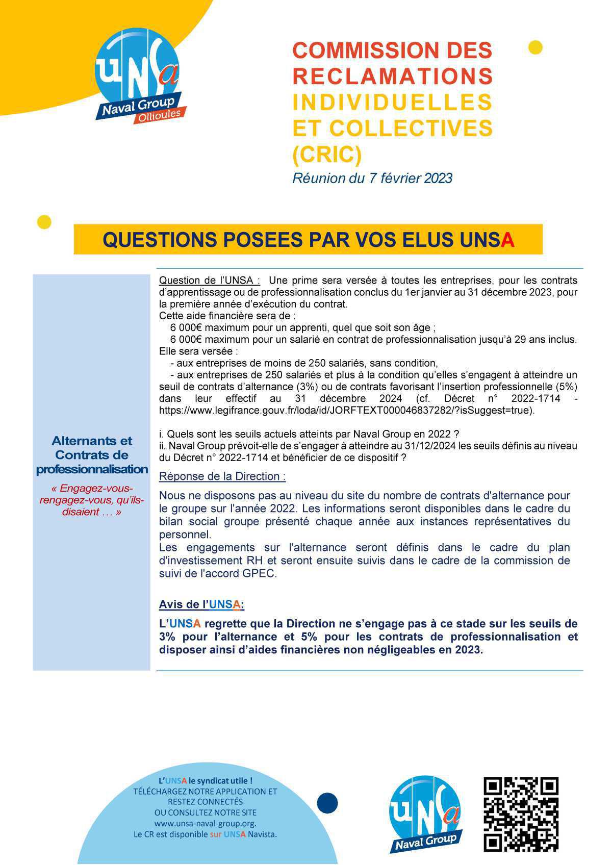 CRIC Ollioules - réunion du 7 février 2023 CRIC Ollioules - réunion du 7 février 2023