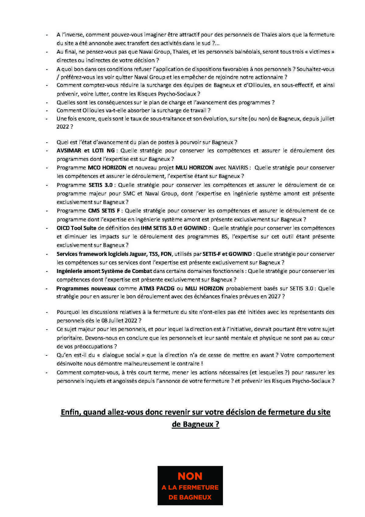 Questions Intersyndicales CFE-CGC/CFDT/UNSA - Janvier 2023 Questions Intersyndicales CFE-CGC/CFDT/UNSA - Janvier 2023