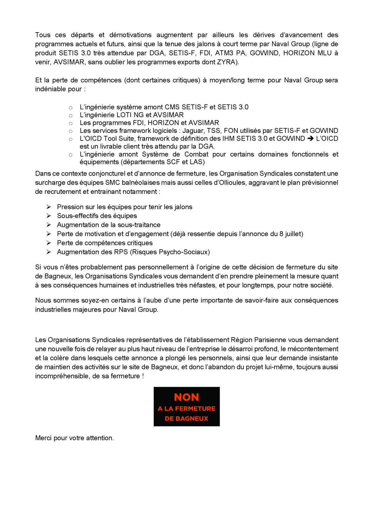 Déclaration Intersyndicale CFE-CGC/CFDT/UNSA - Janvier 2023