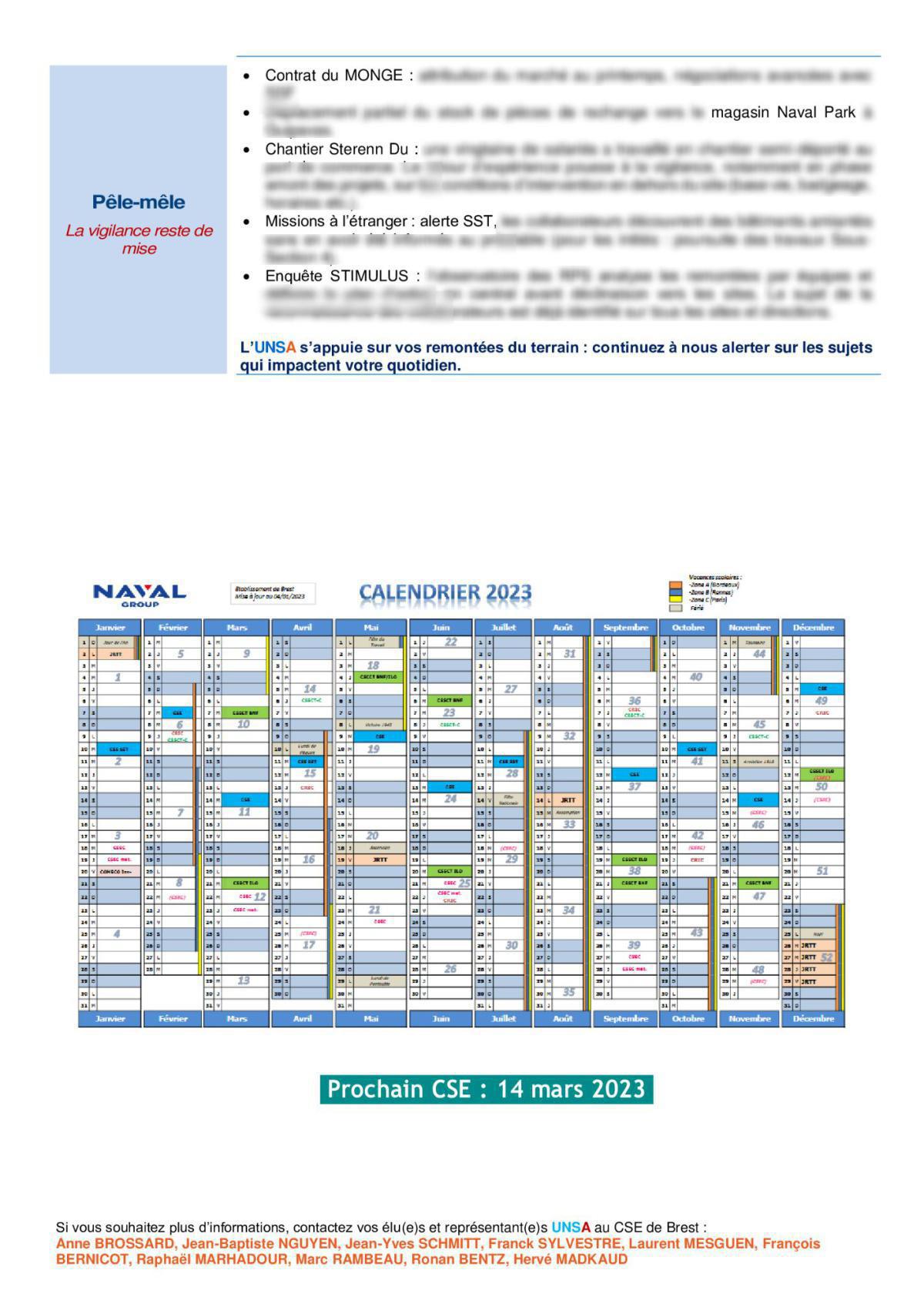 CSE de Brest - Réunion du 13 février 2023 - Compte rendu CSE de Brest - Réunion du 13 février 2023 - Compte rendu