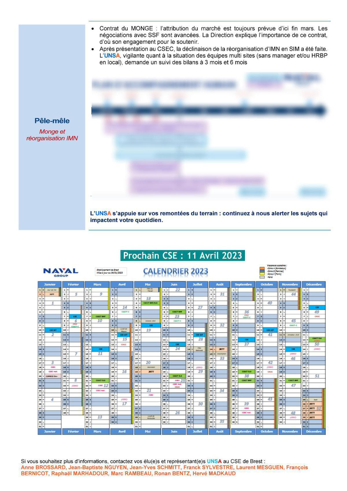 CSE de Brest - Réunion du 14 mars 2023 - Compte rendu CSE de Brest - Réunion du 14 mars 2023 - Compte rendu