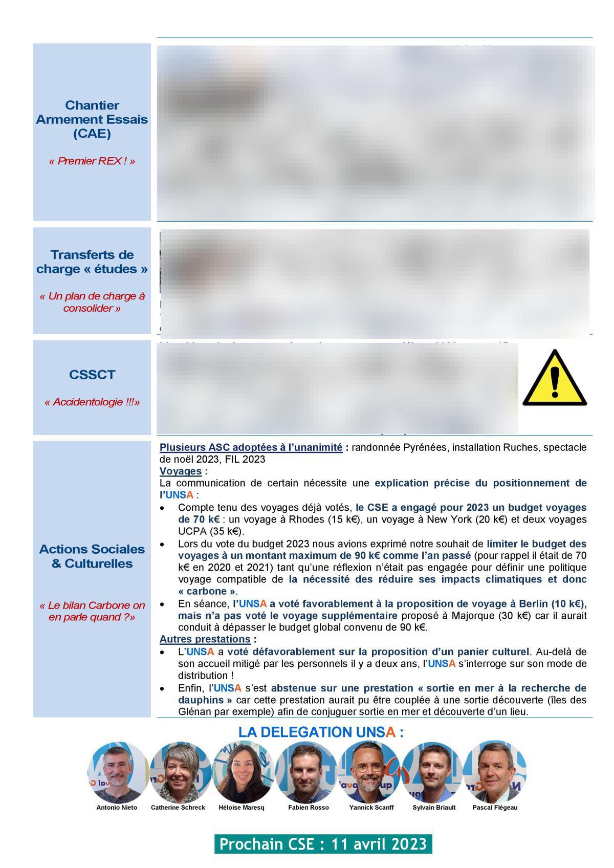 CSE de Lorient - Réunion du 14 mars 2023 - Compte rendu