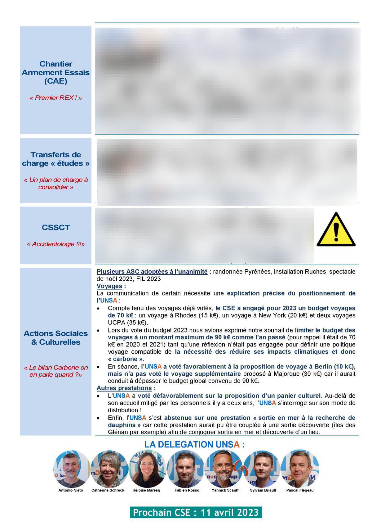 CSE de Lorient - Réunion du 14 mars 2023 - Compte rendu CSE de Lorient - Réunion du 14 mars 2023 - Compte rendu