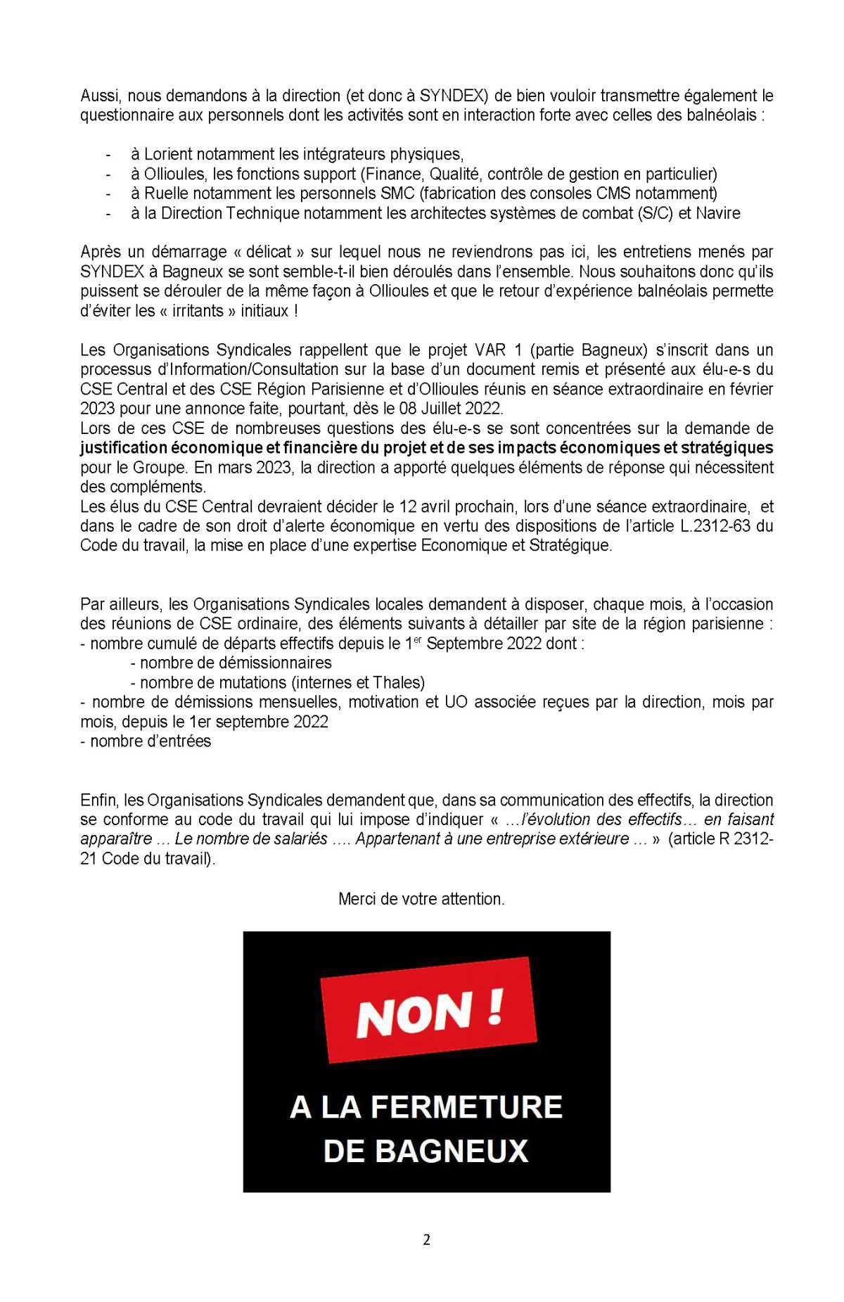 CSE Région Parisienne - 11 avril 2023 - Déclaration liminaire CFE-CGC/CFDT/UNSA