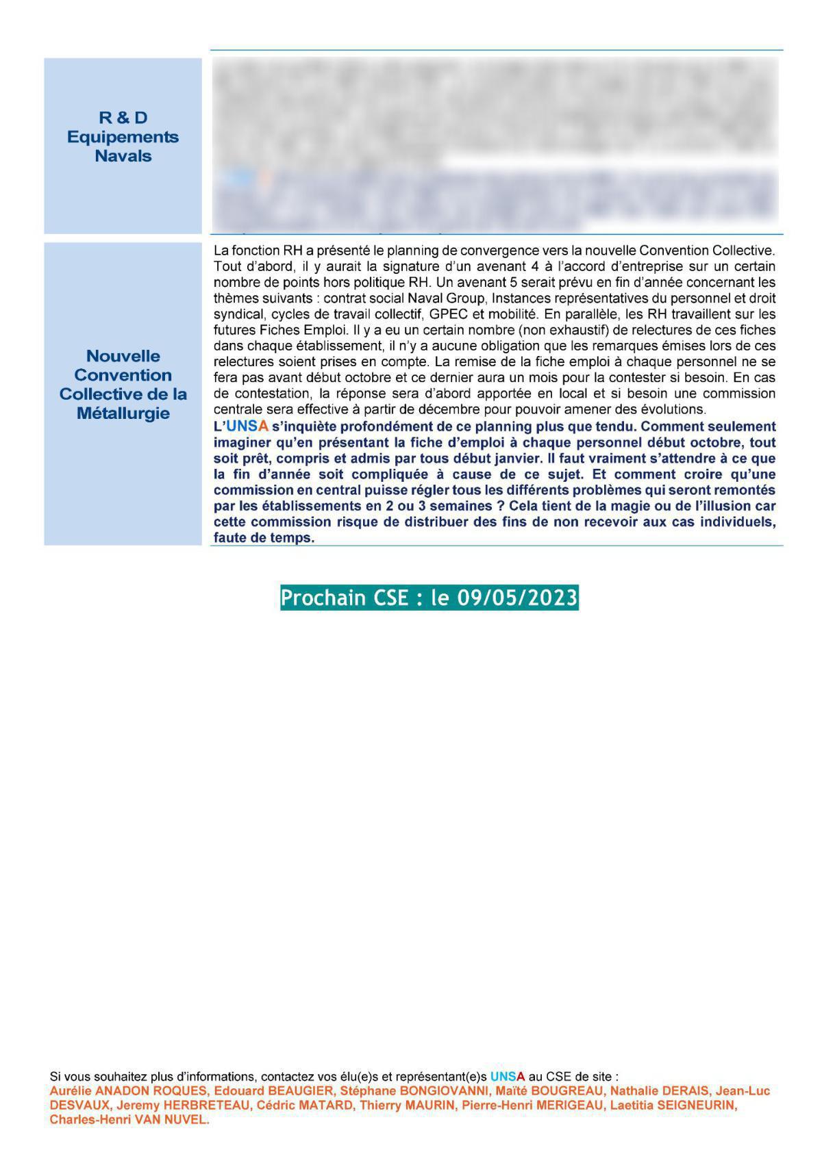 CSE de Ruelle - Réunion du 18 avril 2023 - Compte rendu CSE de Ruelle - Réunion du 18 avril 2023 - Compte rendu