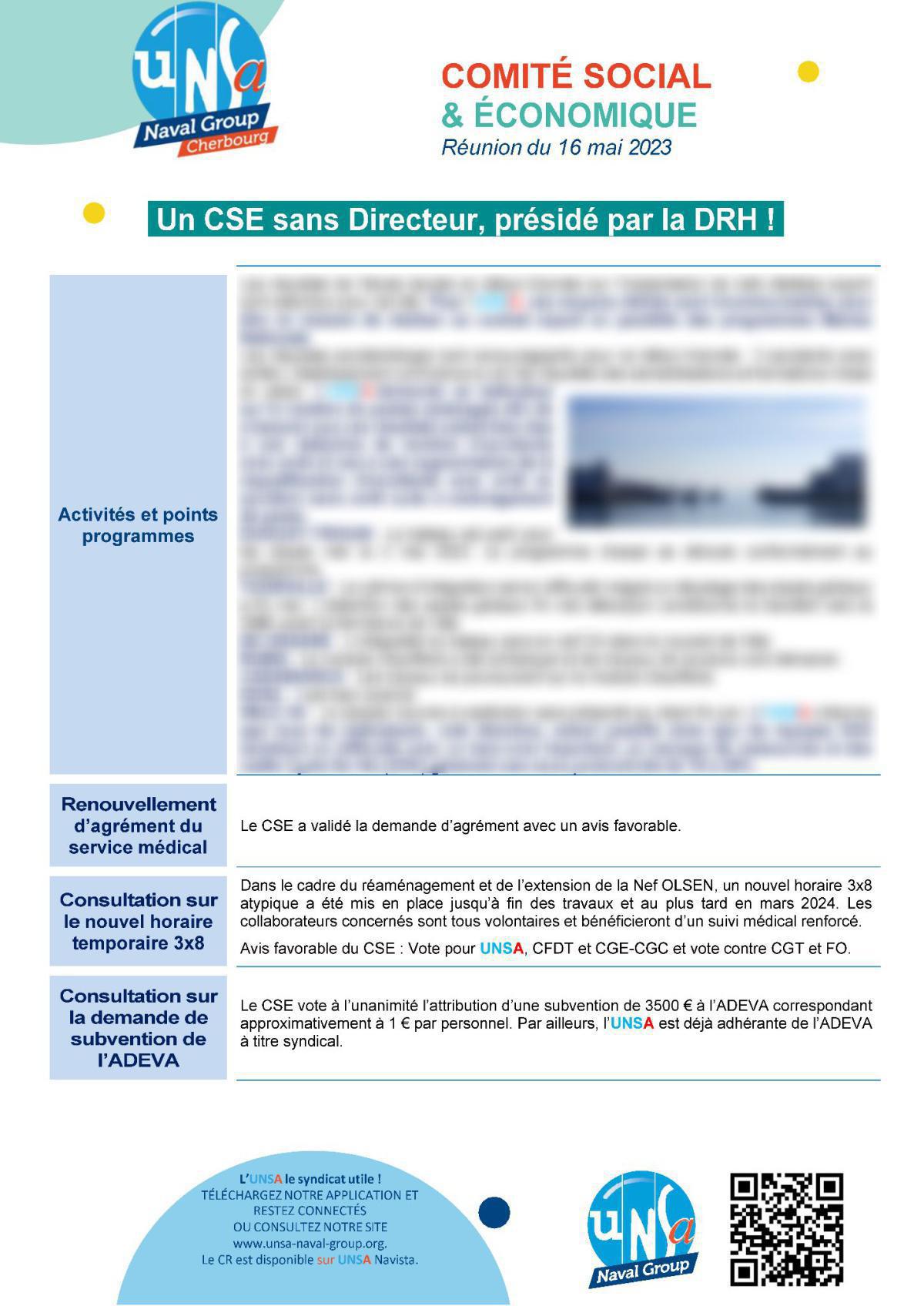 CSE de Cherbourg - Réunion du 16 mai 2023 - Compte rendu CSE de Cherbourg - Réunion du 16 mai 2023 - Compte rendu