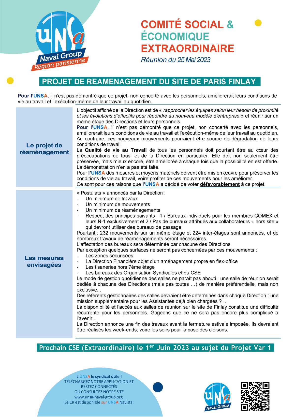 CSE Extra Région Parisienne - Réunion du 25 mai 2023 - Compte rendu