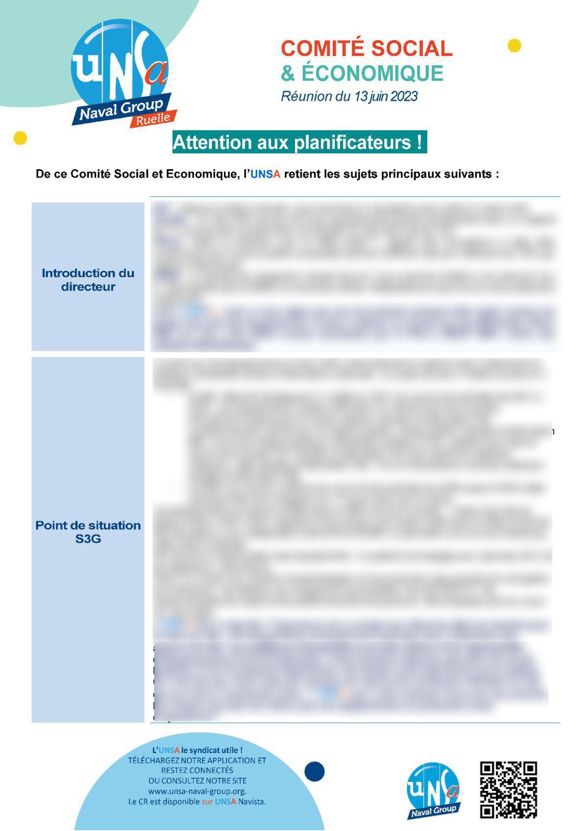 CSE de Ruelle - Réunion du 13 juin 2023 - Compte rendu CSE de Ruelle - Réunion du 13 juin 2023 - Compte rendu