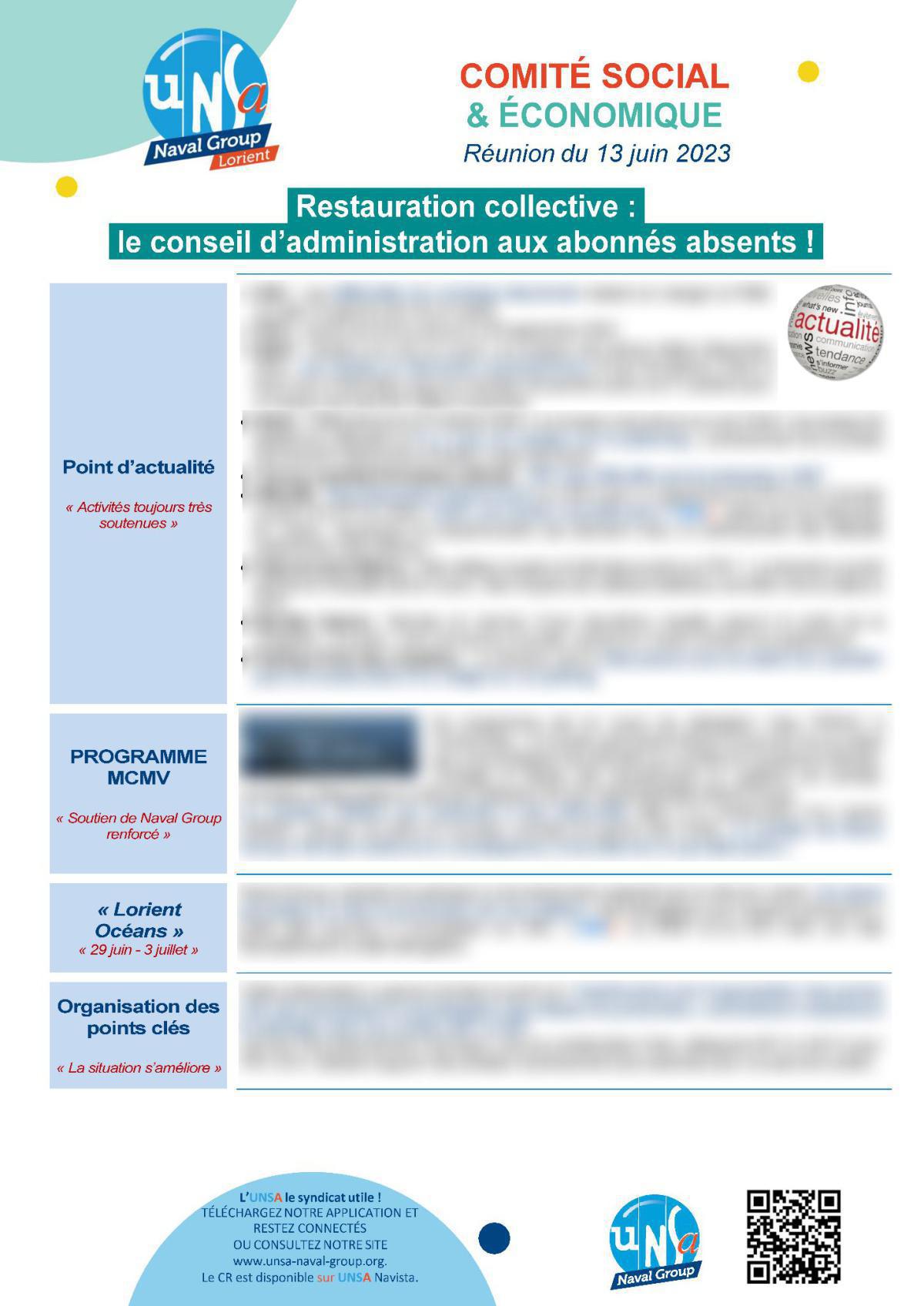 CSE de Lorient - Réunion du 13 juin 2023 - Compte rendu CSE de Lorient - Réunion du 13 juin 2023 - Compte rendu