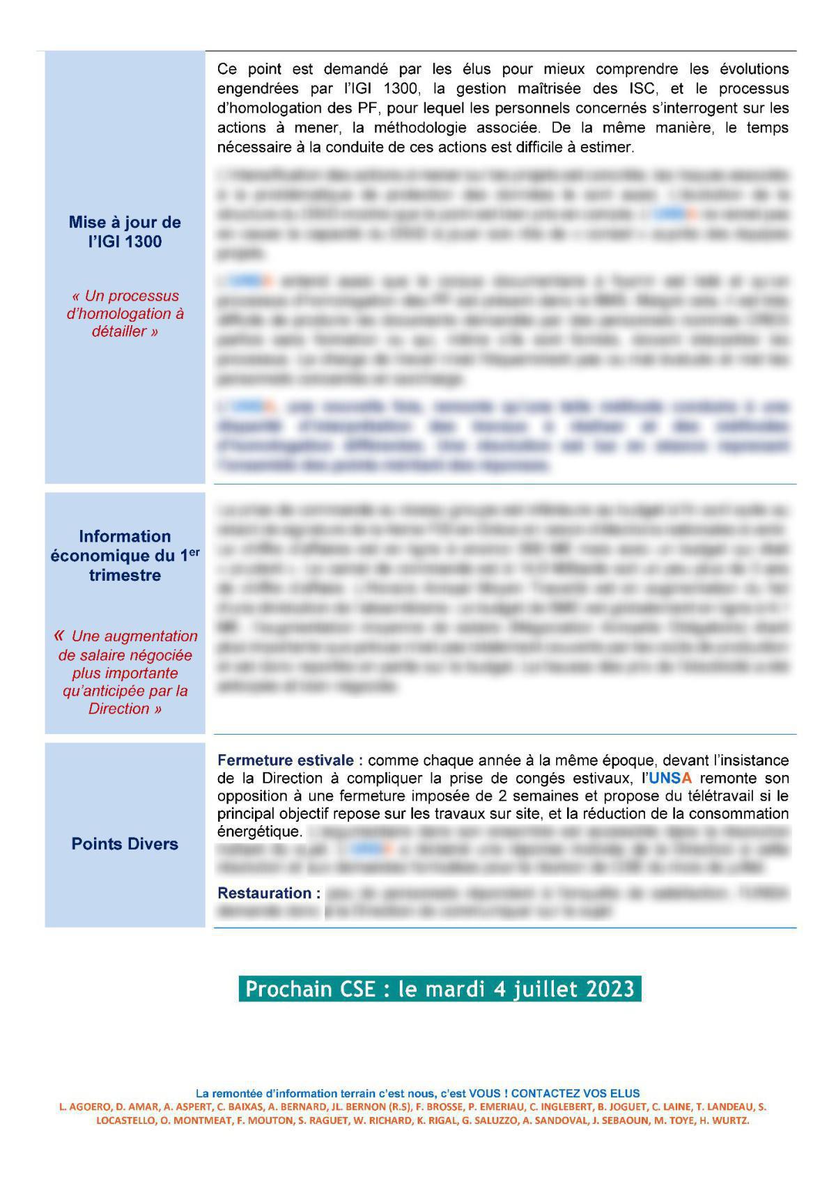 CSE d'Ollioules - Réunion du 13 juin 2023 - Compte rendu CSE d'Ollioules - Réunion du 13 juin 2023 - Compte rendu