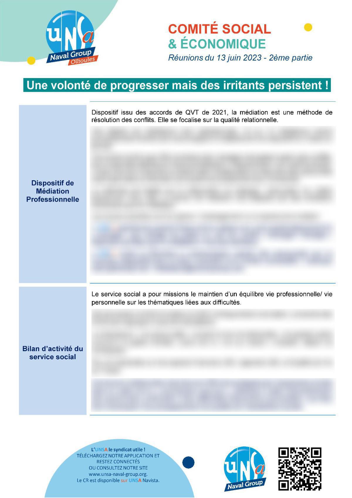 CSE d'Ollioules - Réunion du 13 juin 2023 - Compte rendu CSE d'Ollioules - Réunion du 13 juin 2023 - Compte rendu