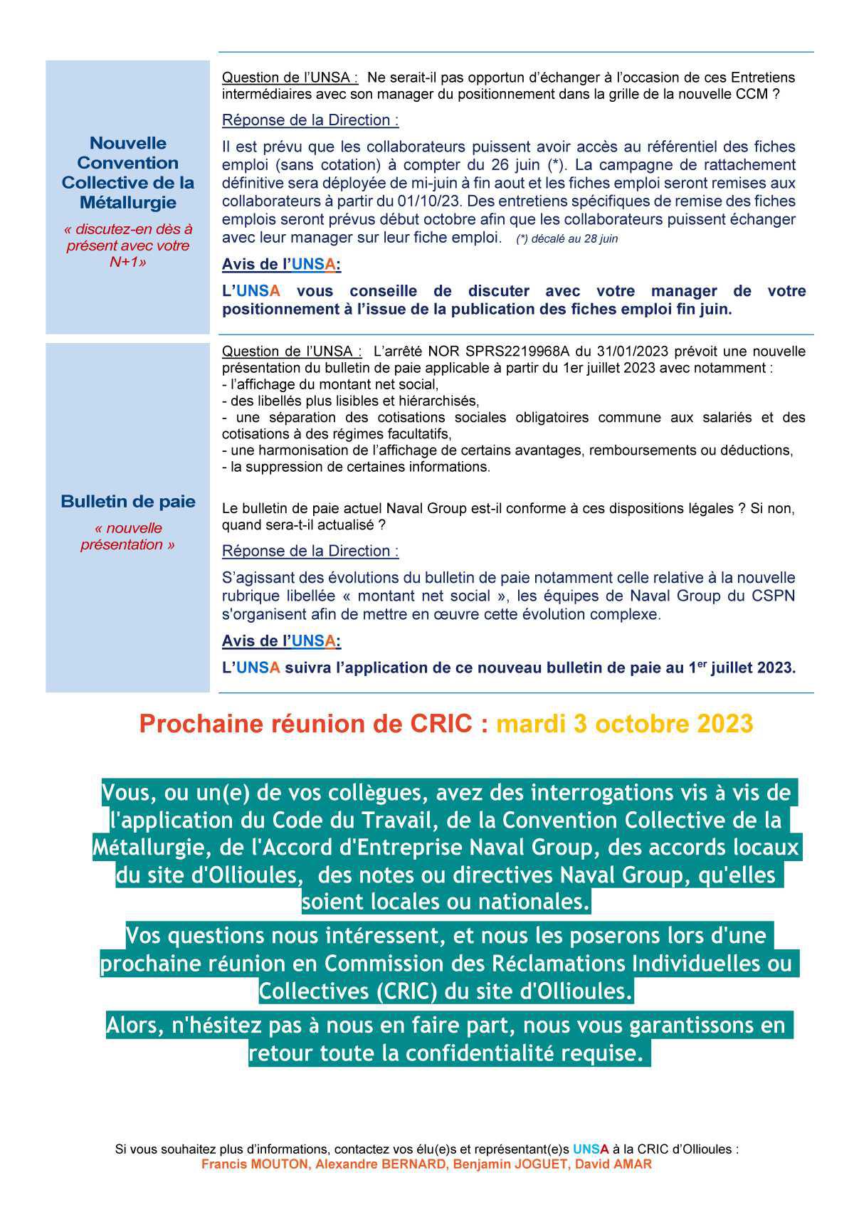 CRIC Ollioules - réunion du 6 juin 2023