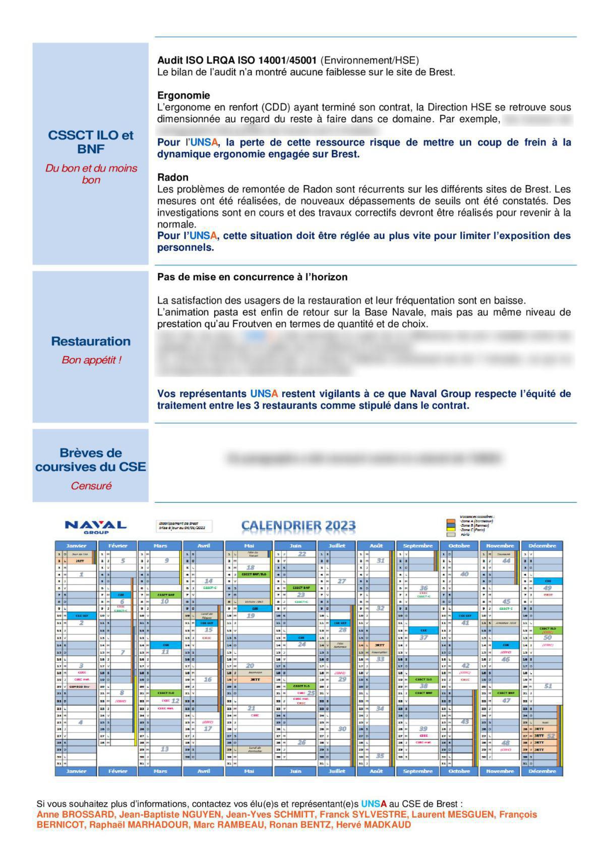 CSE de Brest - Réunion du 11 juillet 2023 - Déclaration liminaire et Compte rendu