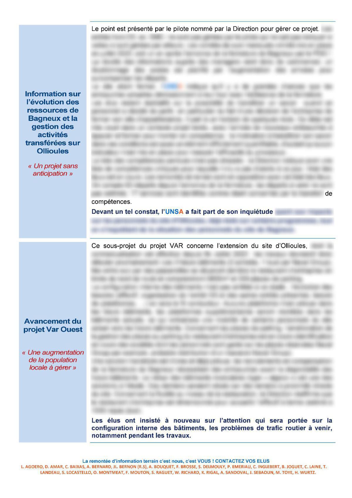 CSE d'Ollioules - Réunion du 12 septembre 2023 - Compte rendu CSE d'Ollioules - Réunion du 12 septembre 2023 - Compte rendu