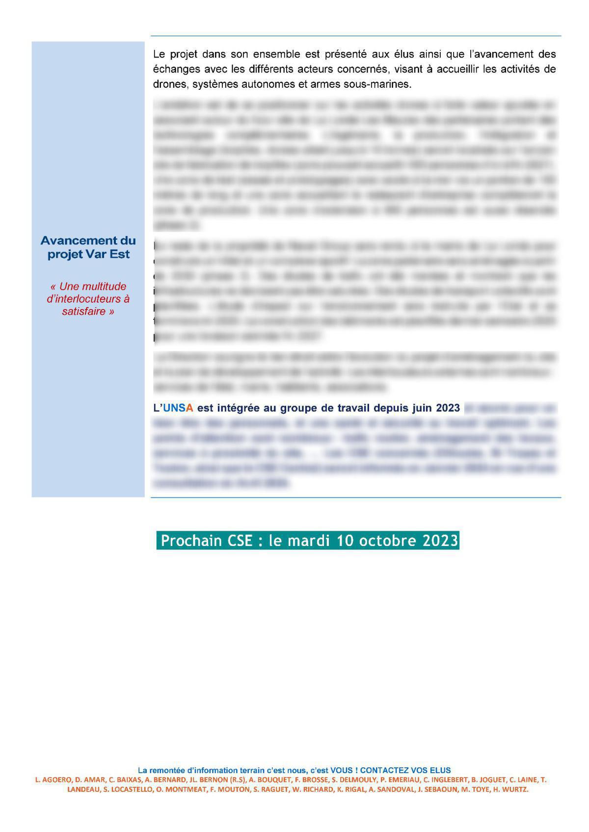 CSE d'Ollioules - Réunion du 12 septembre 2023 - Compte rendu CSE d'Ollioules - Réunion du 12 septembre 2023 - Compte rendu