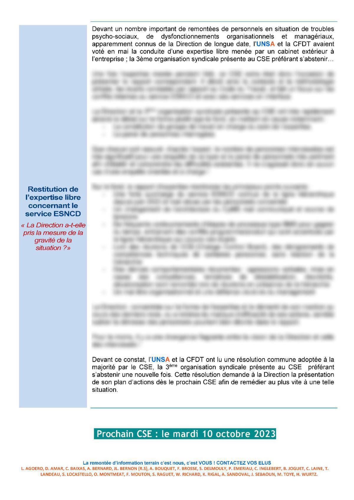 CSE d'Ollioules - Réunion extraordinaire du 22 septembre 2023 - Compte rendu CSE d'Ollioules - Réunion extraordinaire du 22 septembre 2023 - Compte rendu