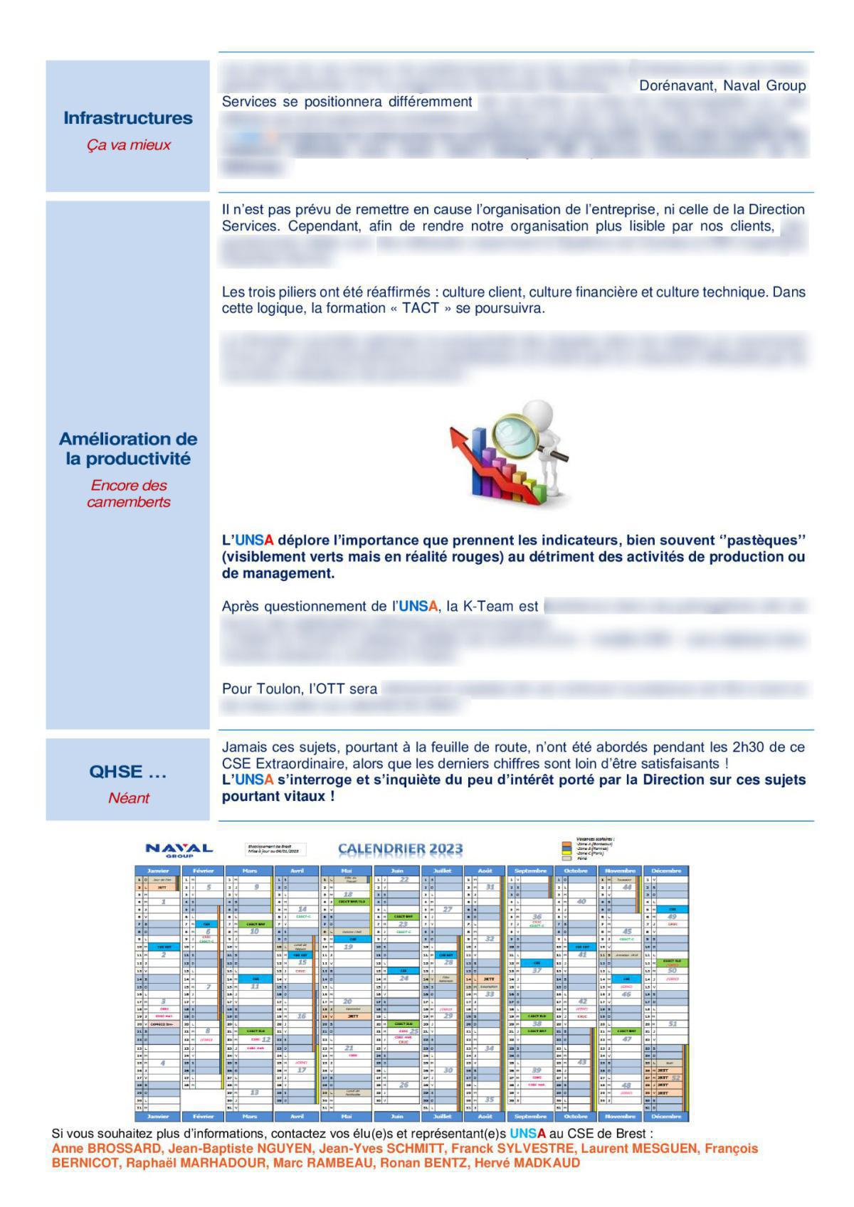 CSE de Brest - Réunion du 26 septembre 2023 - Compte rendu