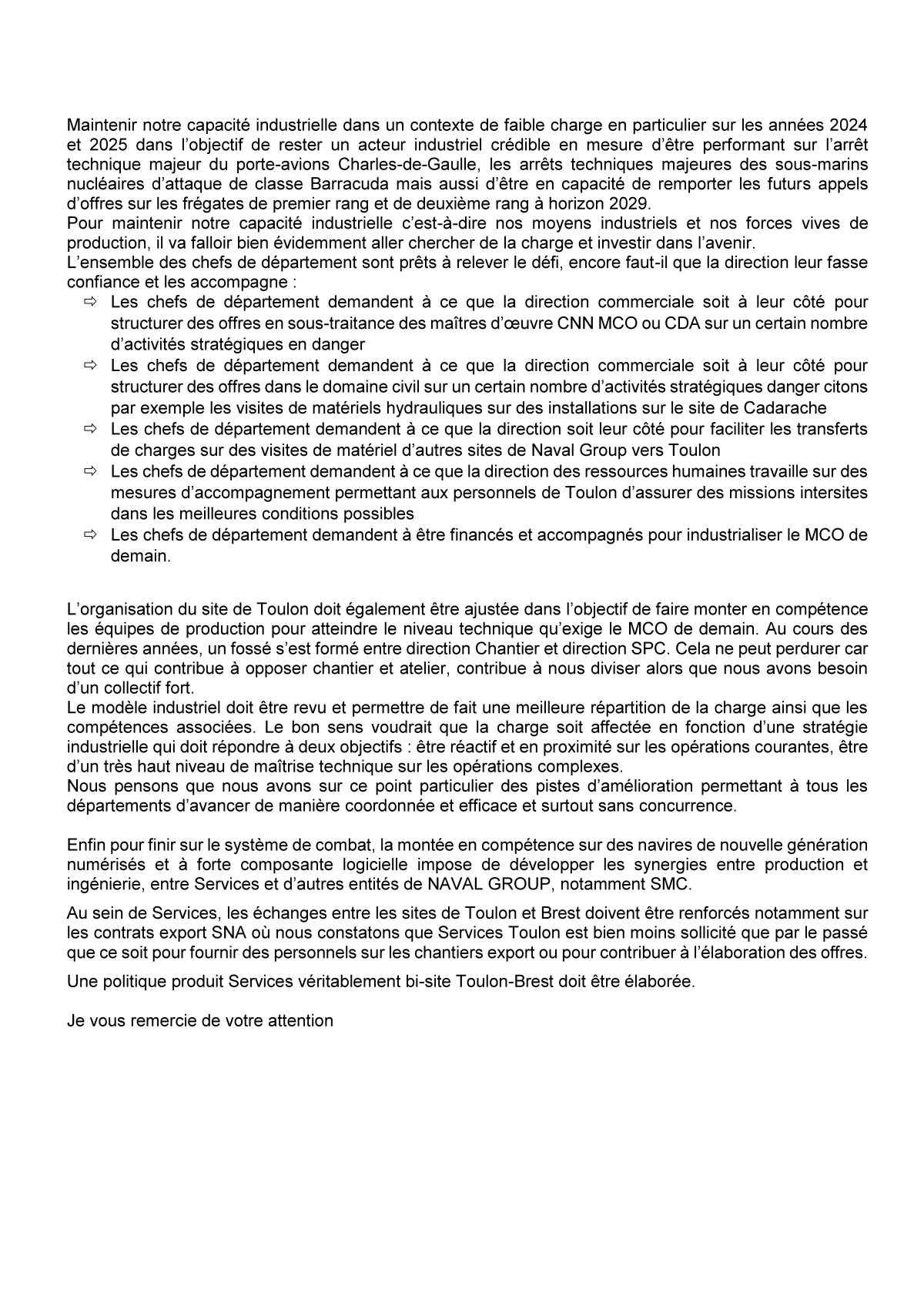 CSE de Toulon - Réunion du 4 octobre 2023 - Déclaration liminaire