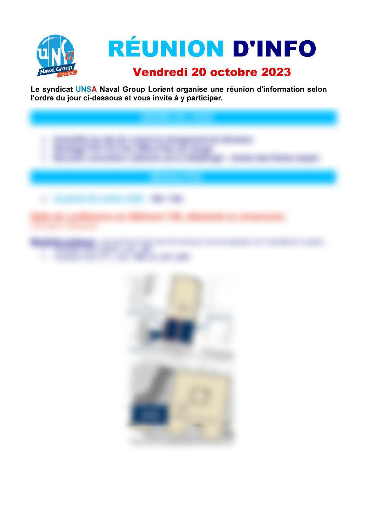 RÉUNION D’INFORMATION - Vendredi 20 octobre 2023 de 10H00 à 12H00 RÉUNION D’INFORMATION - Vendredi 20 octobre 2023 de 10H00 à 12H00