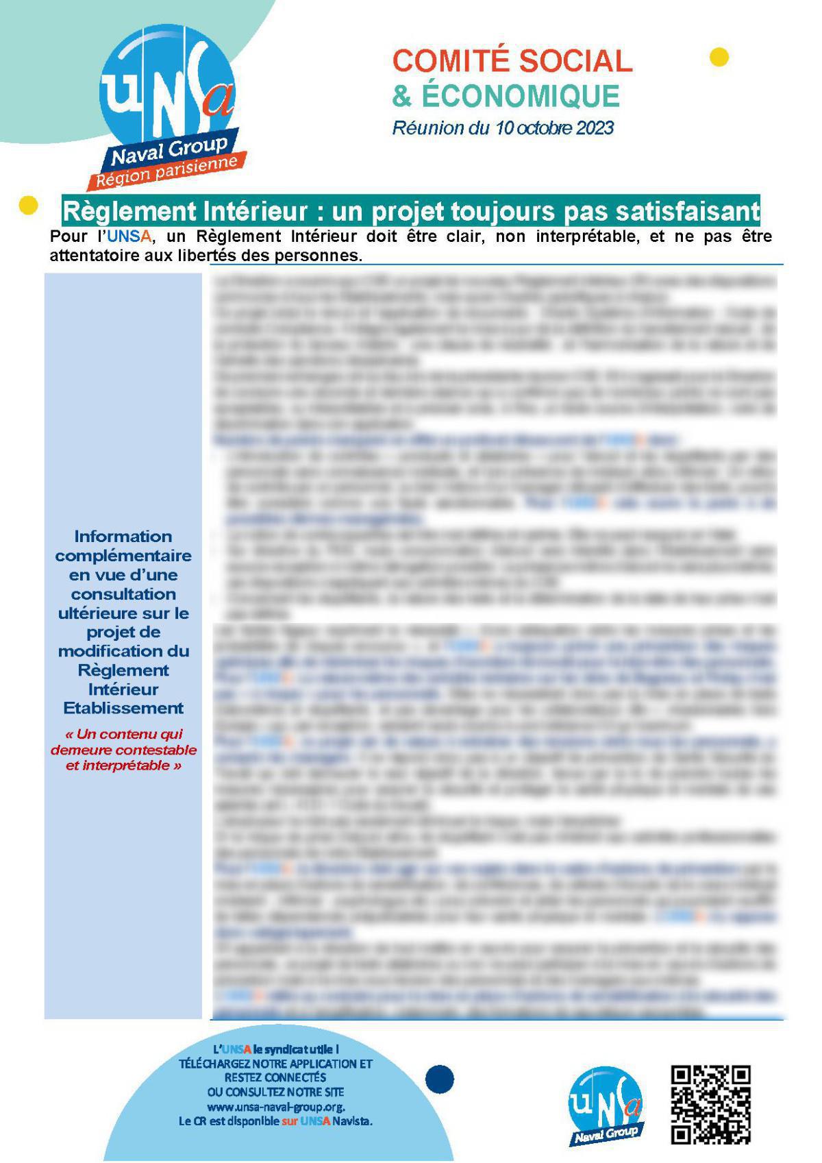 CSE Région Parisienne - Réunion du 10 octobre 2023 - Compte rendu CSE Région Parisienne - Réunion du 10 octobre 2023 - Compte rendu
