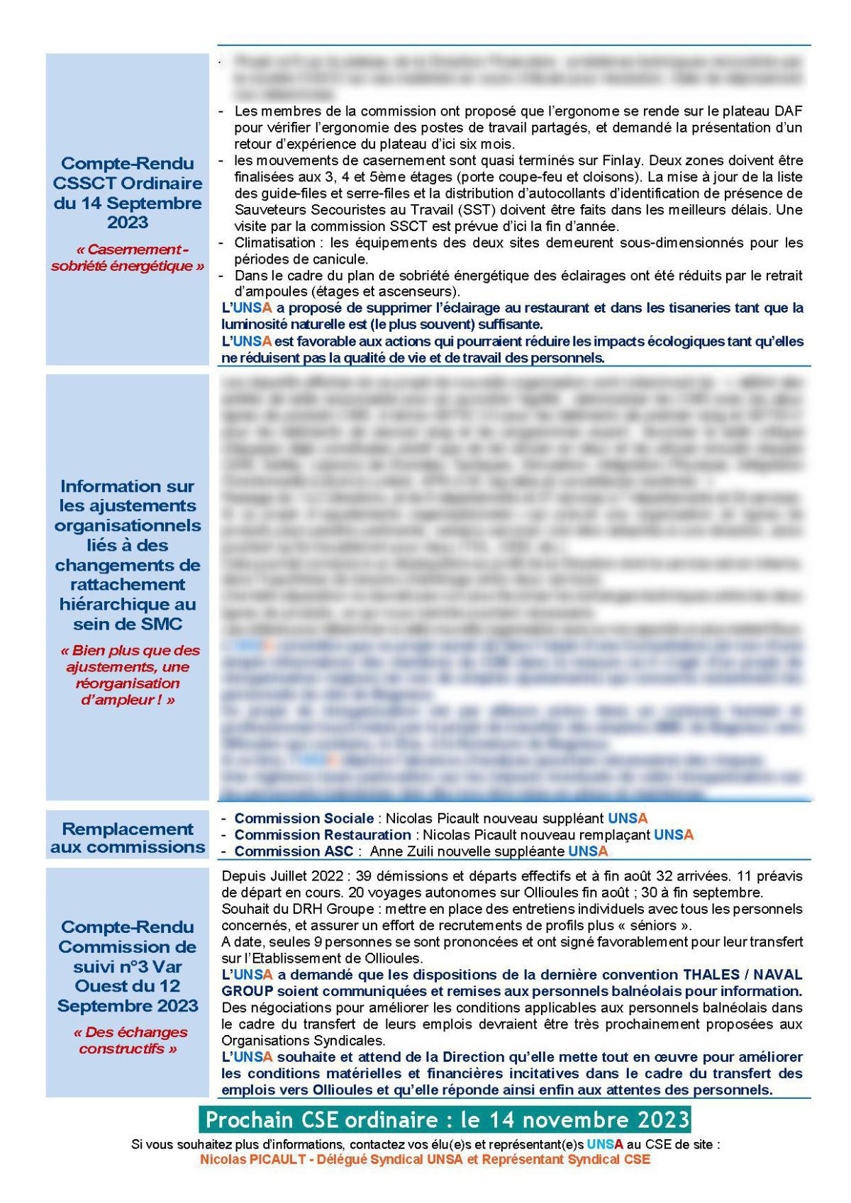 CSE Région Parisienne - Réunion du 10 octobre 2023 - Compte rendu