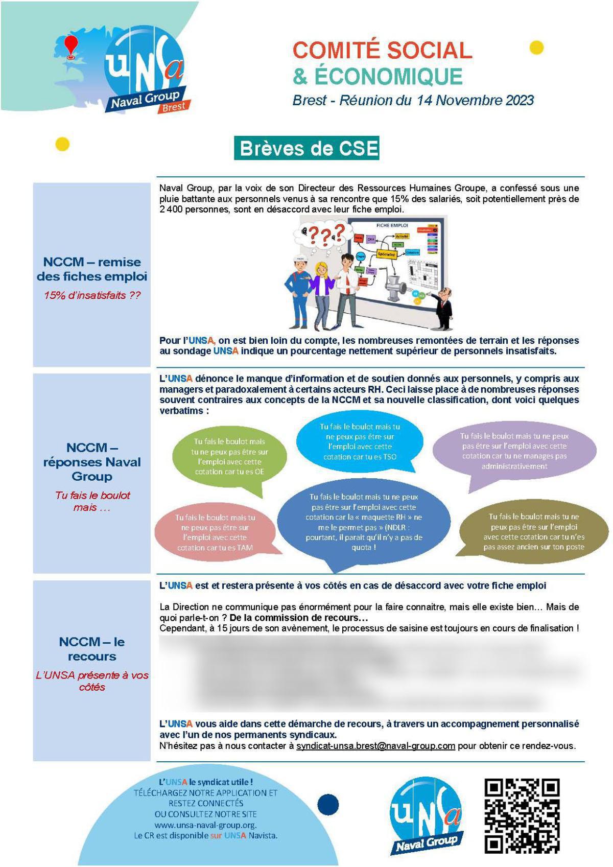 CSE de Brest - Réunion du 14 novembre 2023 - Compte rendu CSE de Brest - Réunion du 14 novembre 2023 - Compte rendu