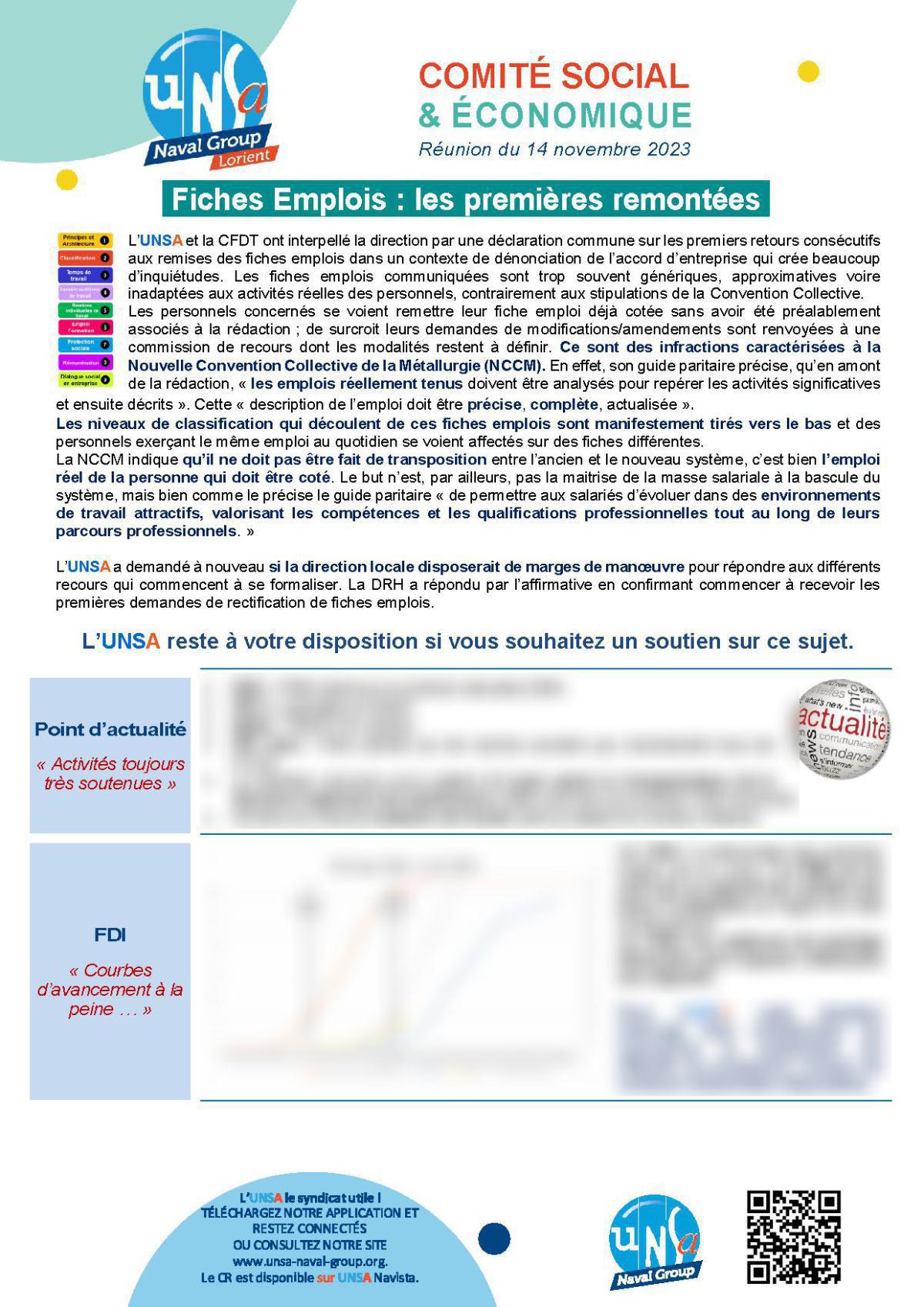 CSE de Lorient - Réunion du 14 novembre 2023 - Compte rendu CSE de Lorient - Réunion du 14 novembre 2023 - Compte rendu