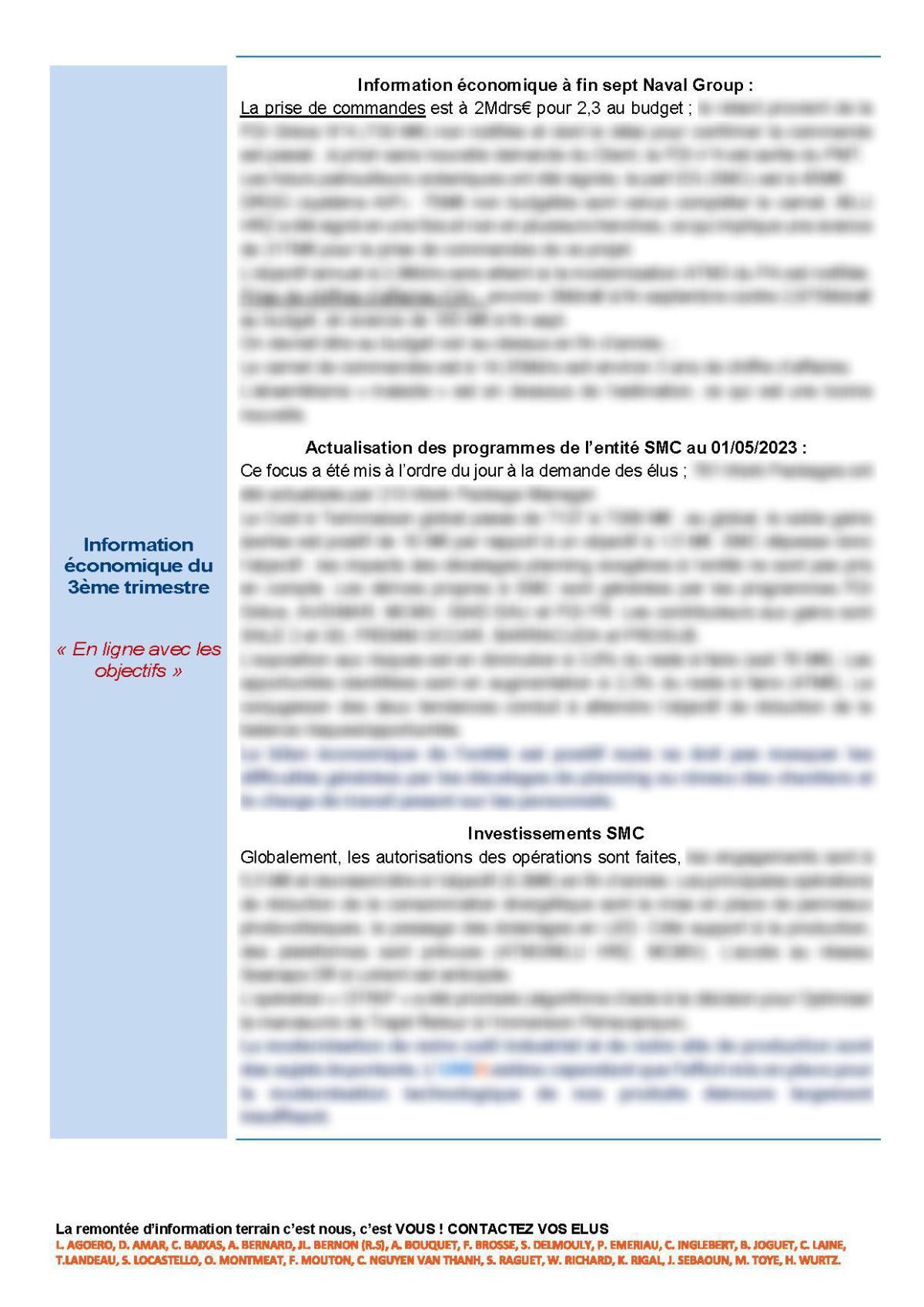 CSE d'Ollioules - Réunion des 13 et 24 novembre 2023 - Compte rendu