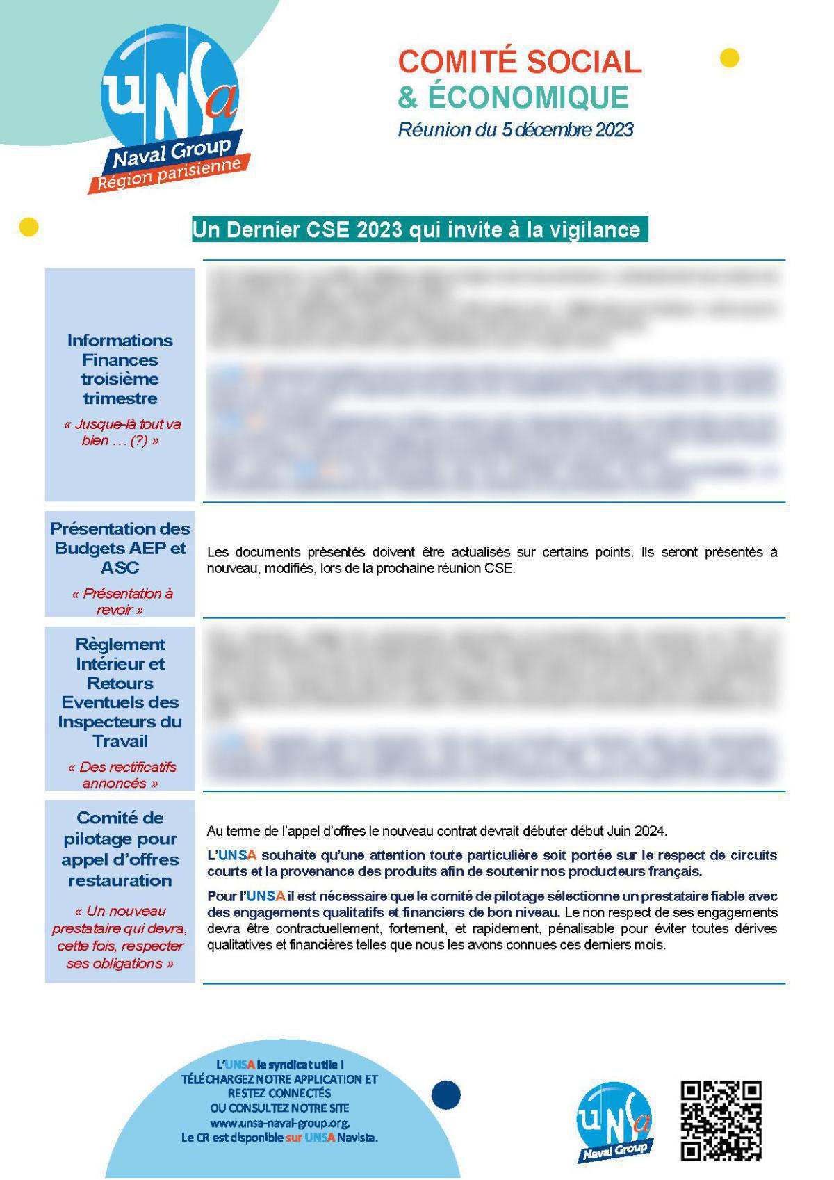 CSE Région Parisienne - Réunion du 5 décembre 2023 - Compte rendu CSE Région Parisienne - Réunion du 5 décembre 2023 - Compte rendu