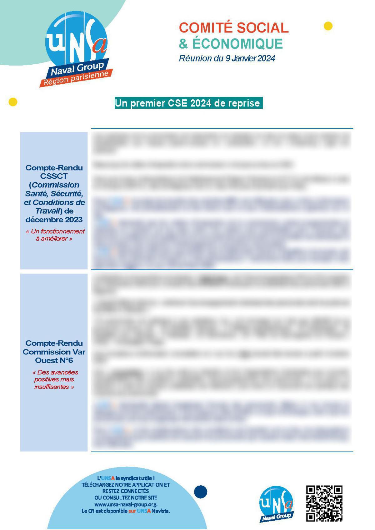 CSE Région Parisienne - Réunion du 9 janvier 2024 CSE Région Parisienne - Réunion du 9 janvier 2024