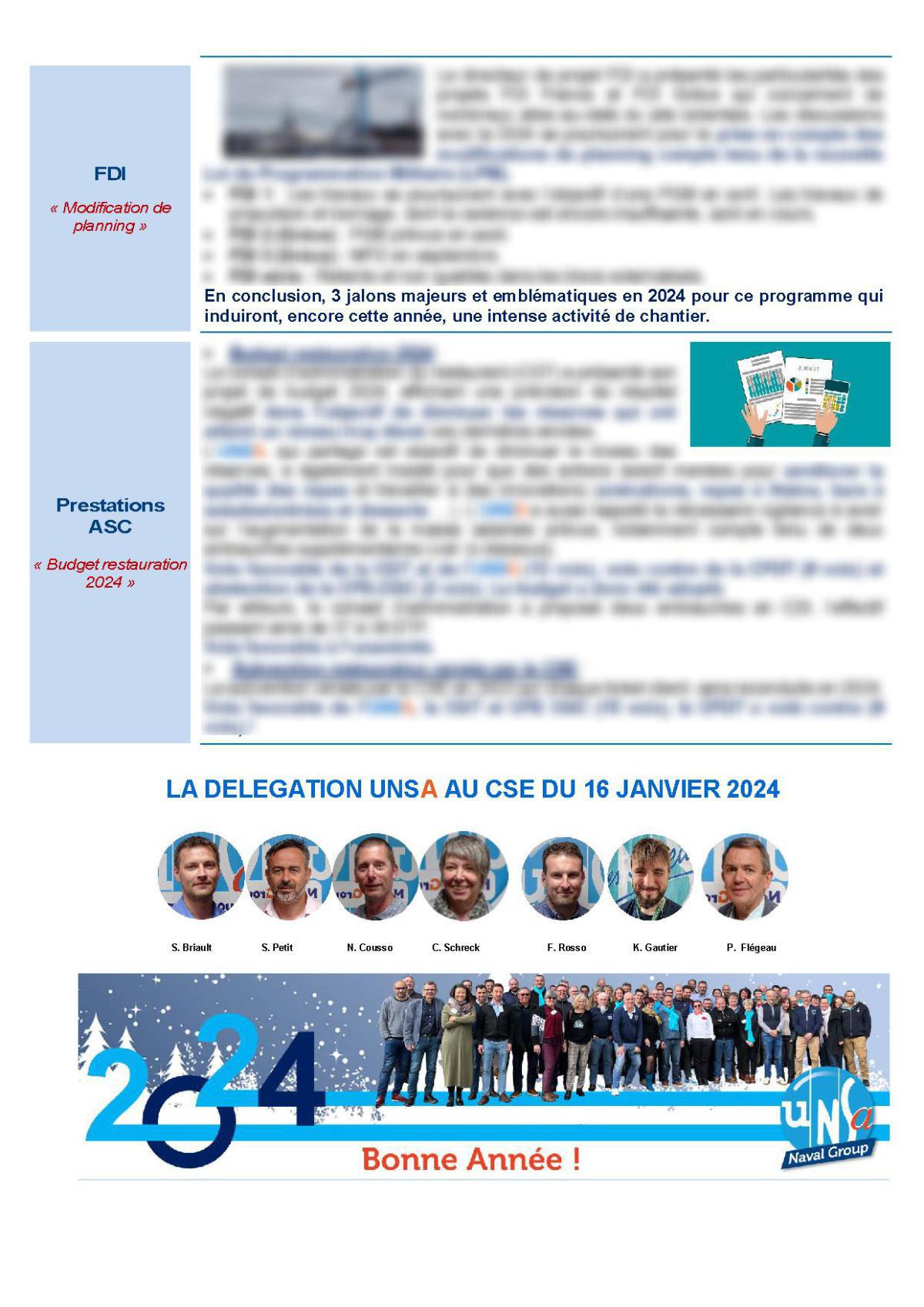 CSE de Lorient - Réunion du 16 janvier 2024 - Compte rendu