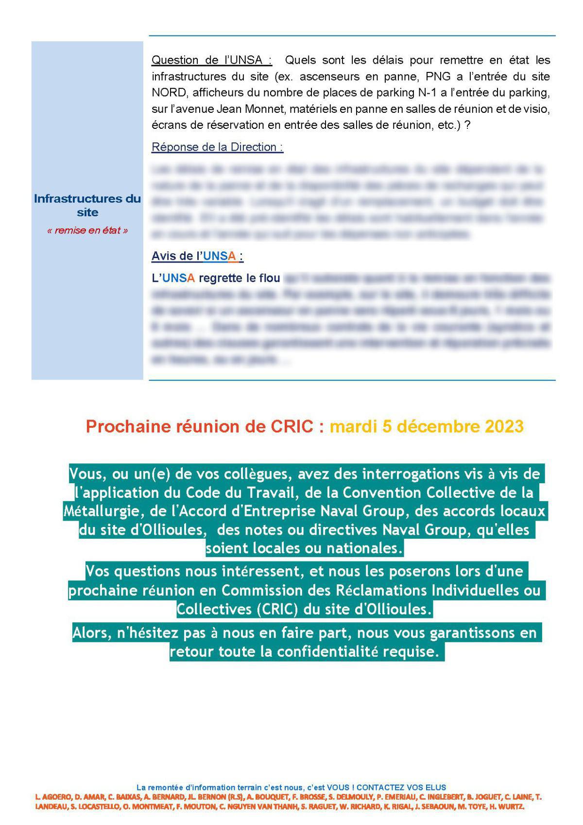 CRIC Ollioules - réunion du 17 octobre 2023