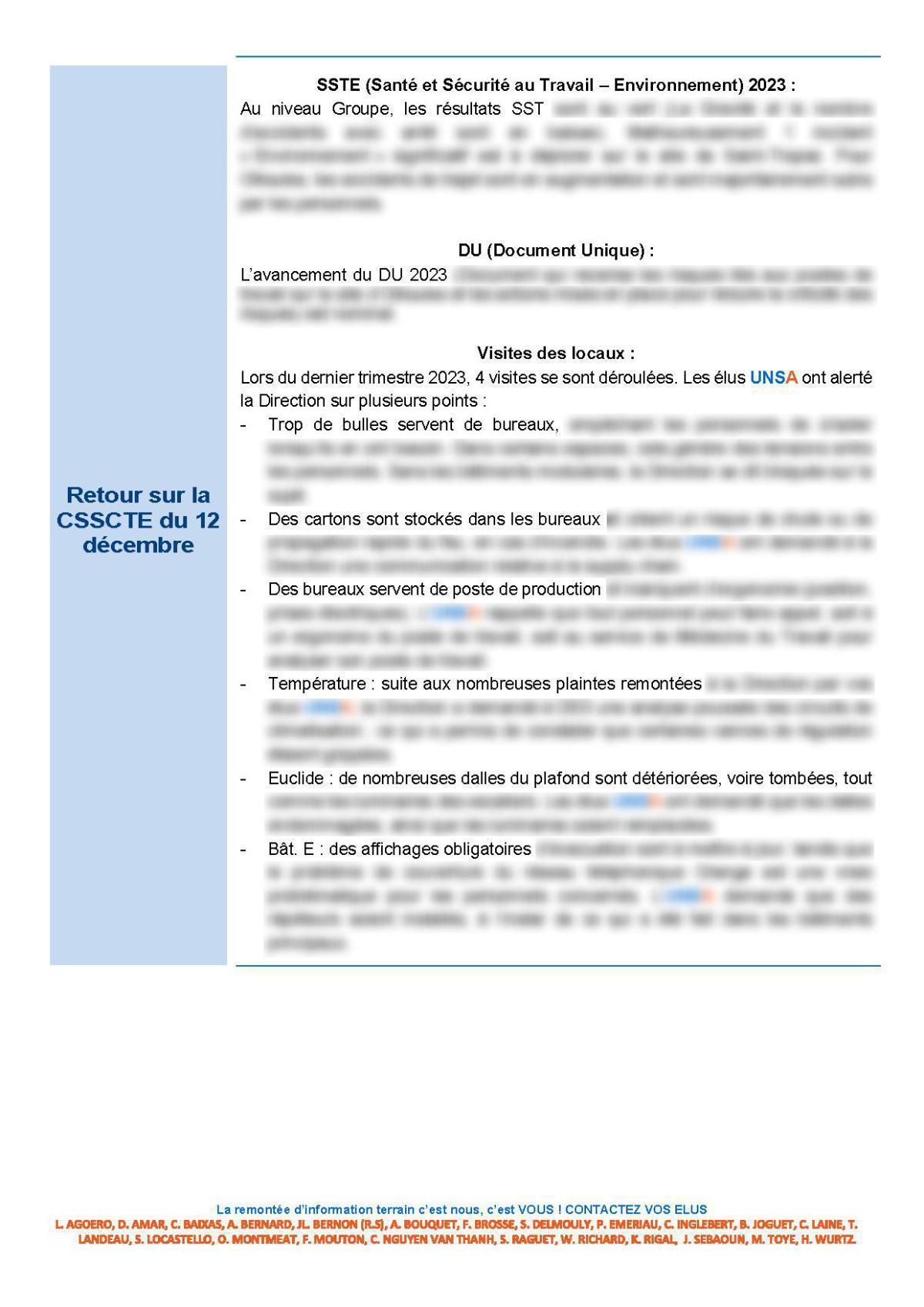 CSE d'Ollioules - Réunion du 16 janvier 2024 - Compte rendu 2ème partie CSE d'Ollioules - Réunion du 16 janvier 2024 - Compte rendu 2ème partie