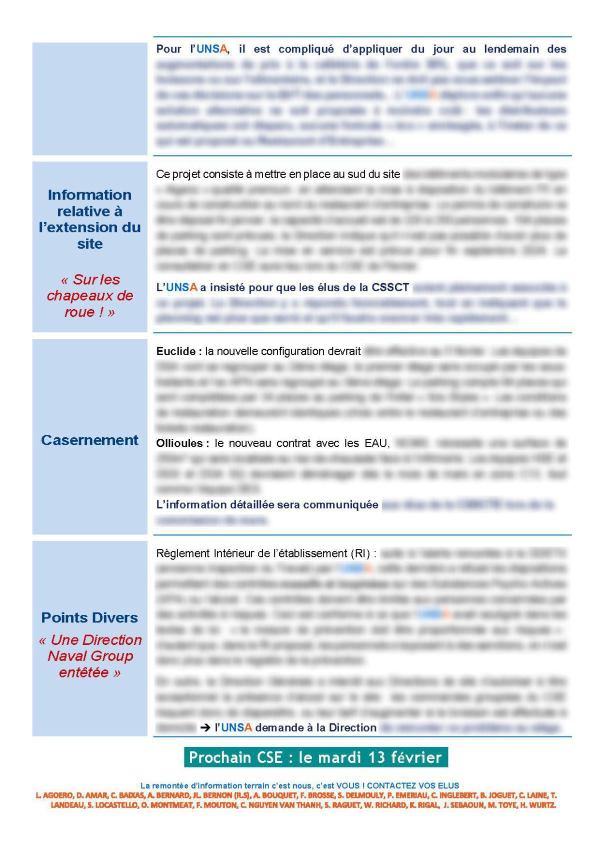 CSE d'Ollioules - Réunion du 16 janvier 2024 - Compte rendu 2ème partie CSE d'Ollioules - Réunion du 16 janvier 2024 - Compte rendu 2ème partie