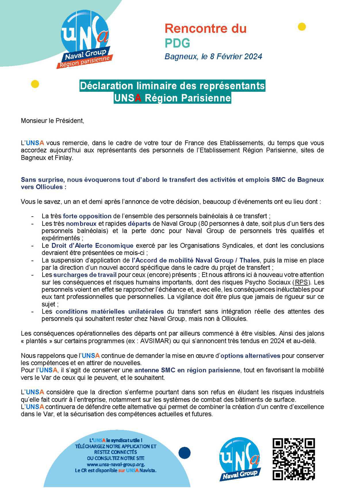 RENCONTRE AVEC LE PDG : Réunion du 8 février 2024