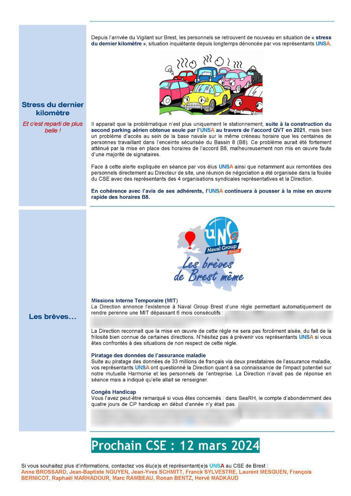 CSE de Brest - Réunion du 13 février 2024 - Compte rendu CSE de Brest - Réunion du 13 février 2024 - Compte rendu