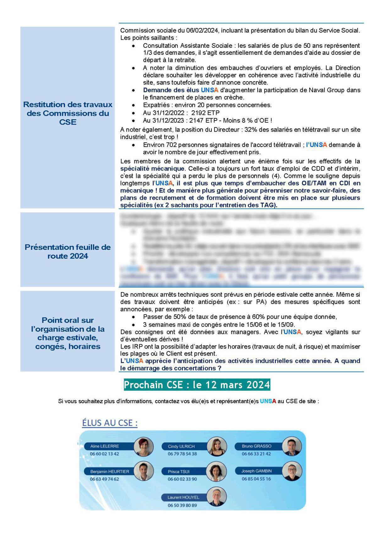 CSE de Toulon - Réunion du 13 février 2024 - Compte-rendu CSE de Toulon - Réunion du 13 février 2024 - Compte-rendu