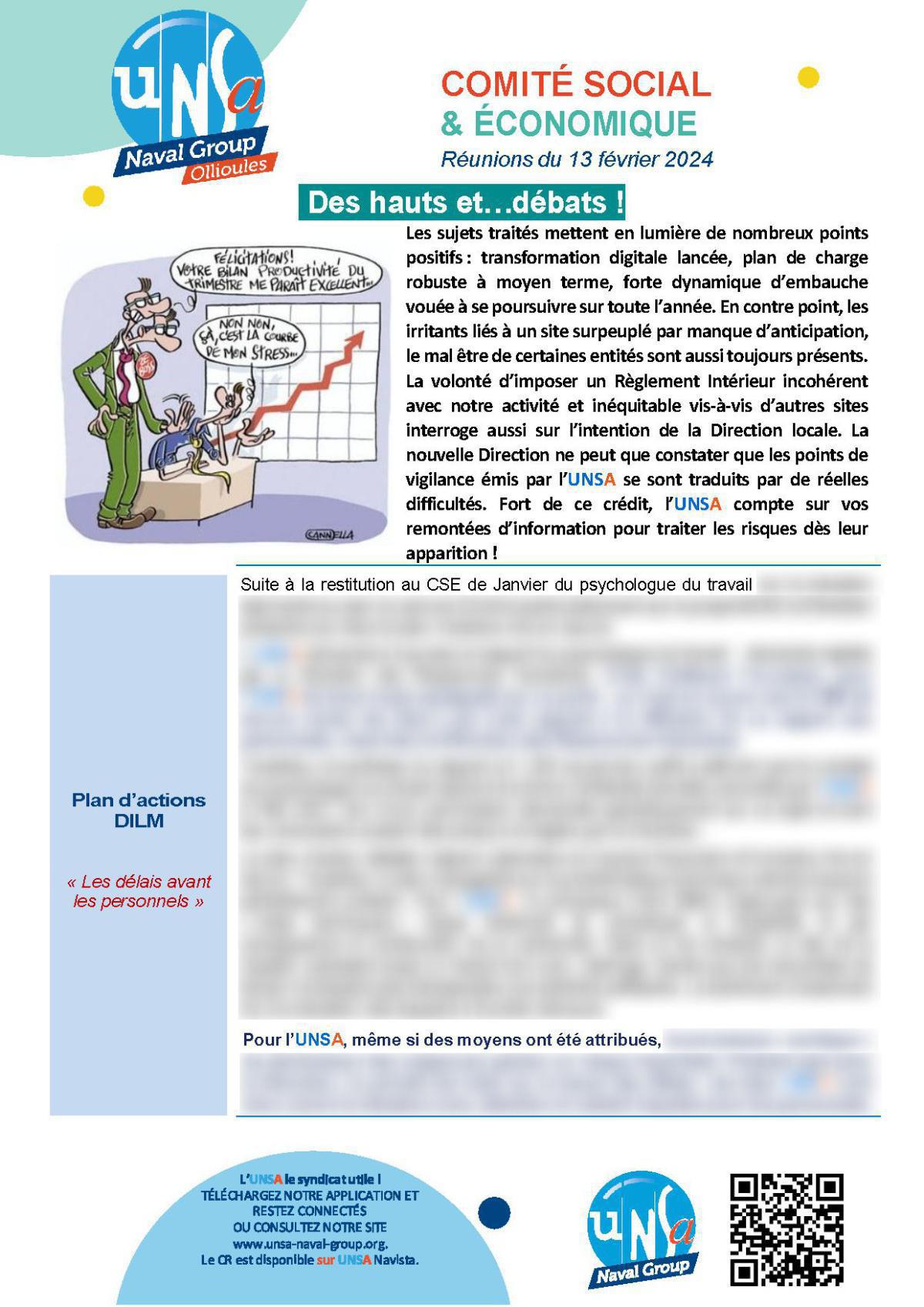 CSE d'Ollioules - Réunion du 13 février 2024 - Compte rendu CSE d'Ollioules - Réunion du 13 février 2024 - Compte rendu