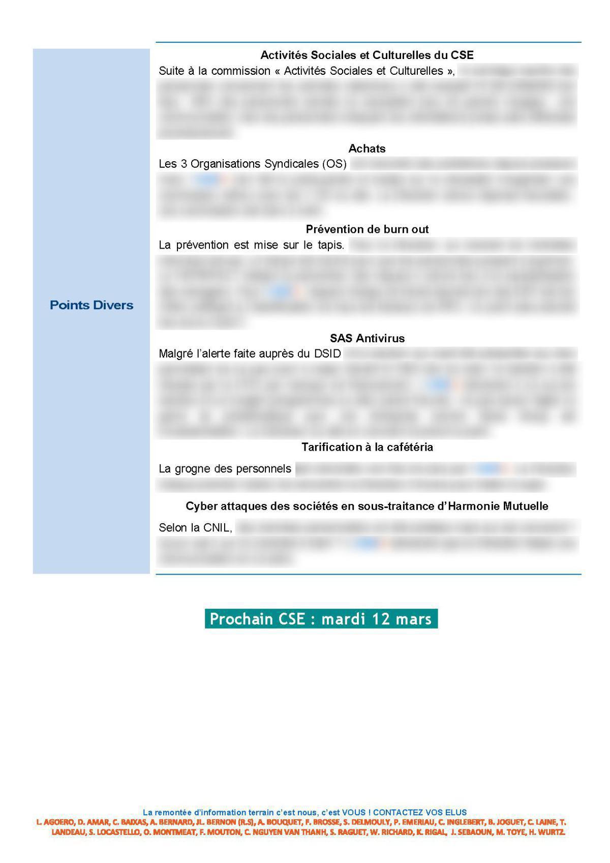 CSE d'Ollioules - Réunion du 13 février 2024 - Compte rendu CSE d'Ollioules - Réunion du 13 février 2024 - Compte rendu
