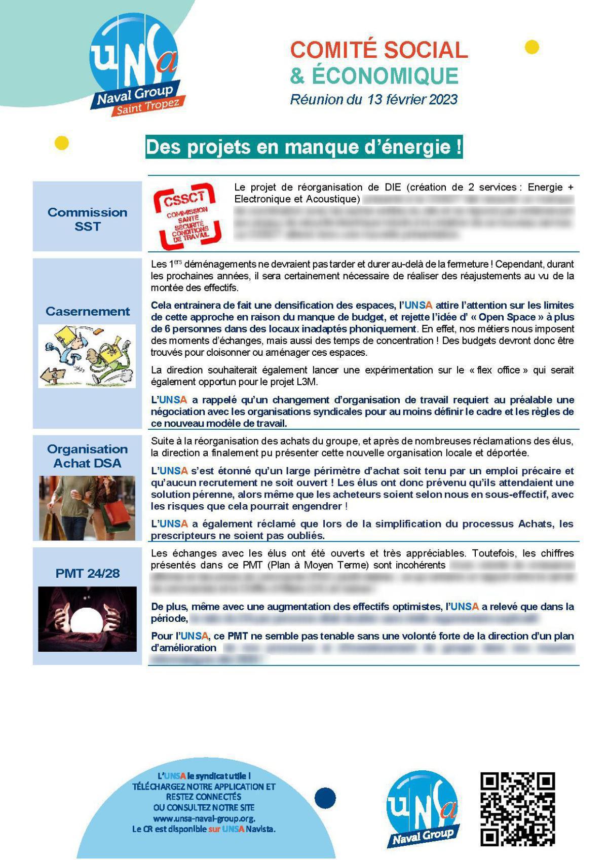 CSE de Saint Tropez - Réunion du 13 février 2024 - Compte rendu CSE de Saint Tropez - Réunion du 13 février 2024 - Compte rendu