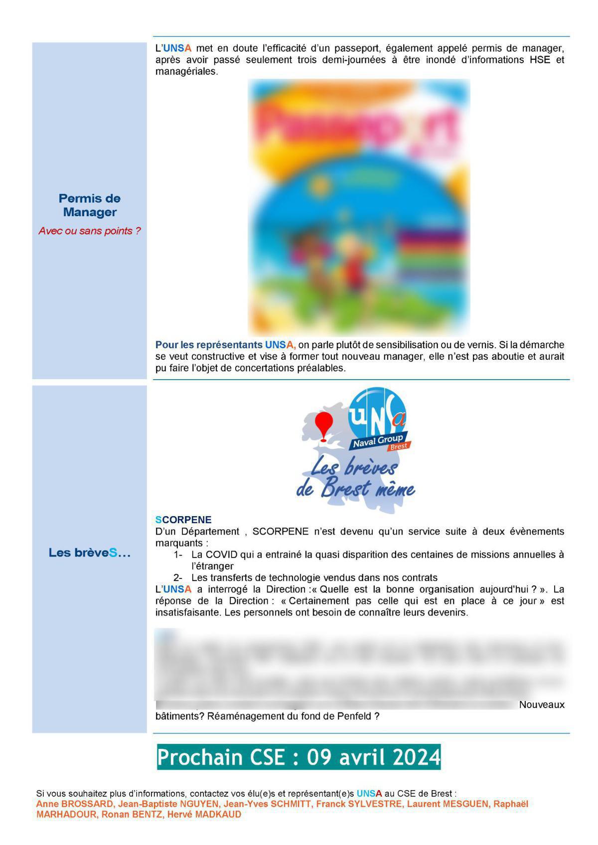 CSE de Brest - Réunion du 12 mars 2024 - Compte rendu CSE de Brest - Réunion du 12 mars 2024 - Compte rendu