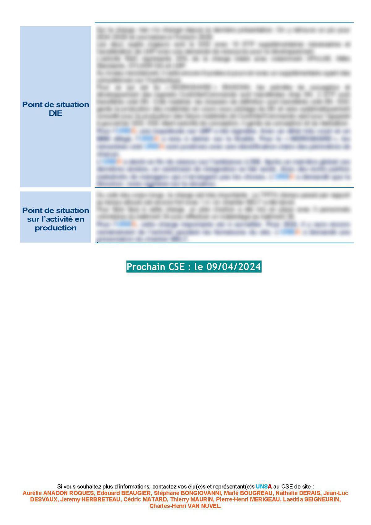CSE de Ruelle - Réunion du 12 mars 2024 - Compte-rendu CSE de Ruelle - Réunion du 12 mars 2024 - Compte-rendu