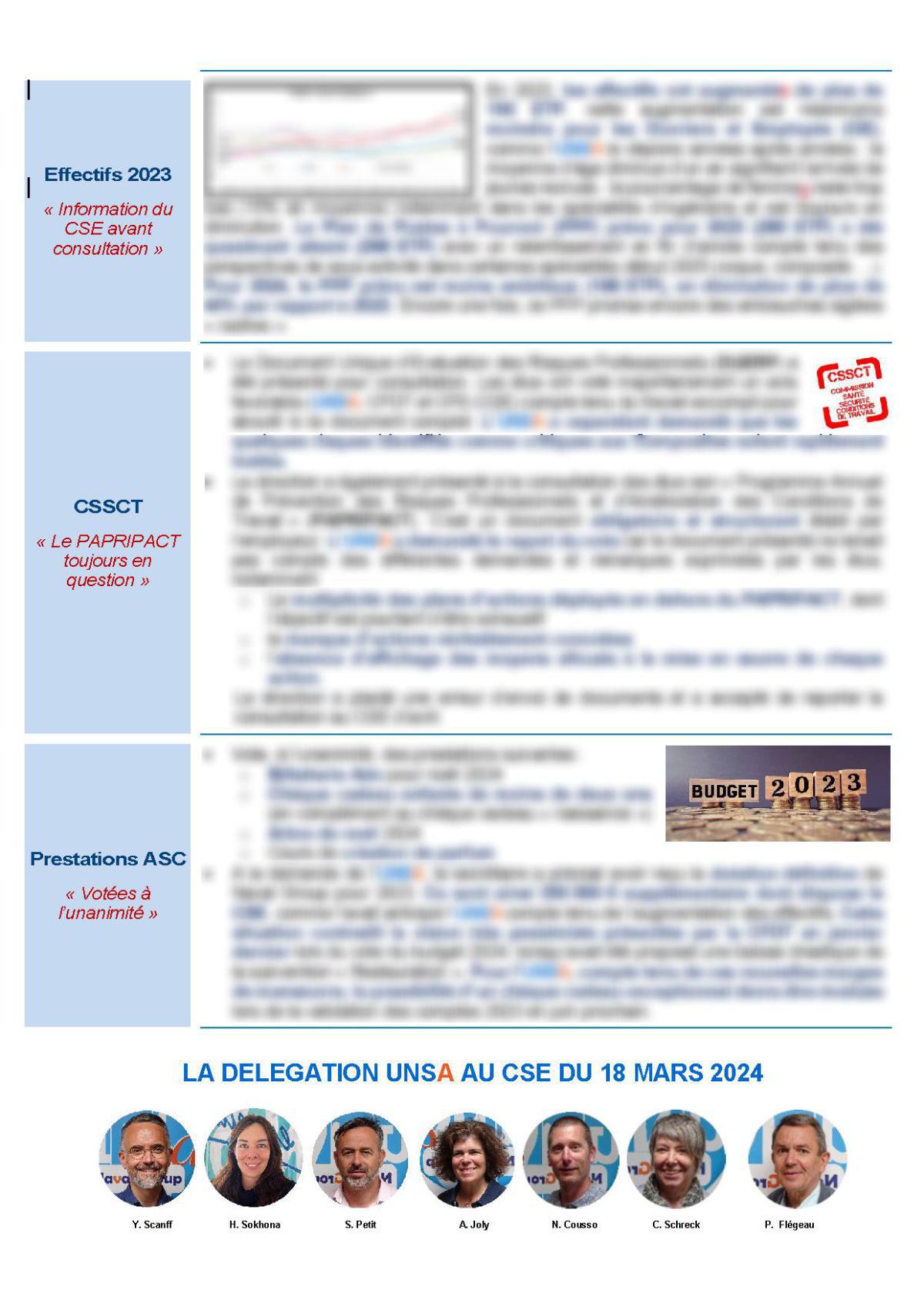 CSE de Lorient - Réunion du 18 mars 2024 - Compte rendu
