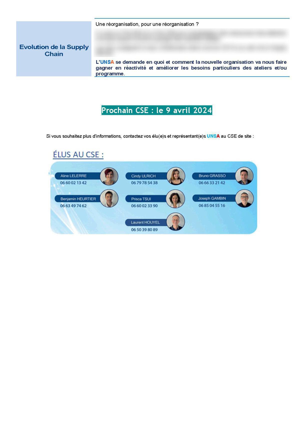 CSE de Toulon - Réunion du 12 mars 2024 - Compte-rendu CSE de Toulon - Réunion du 12 mars 2024 - Compte-rendu