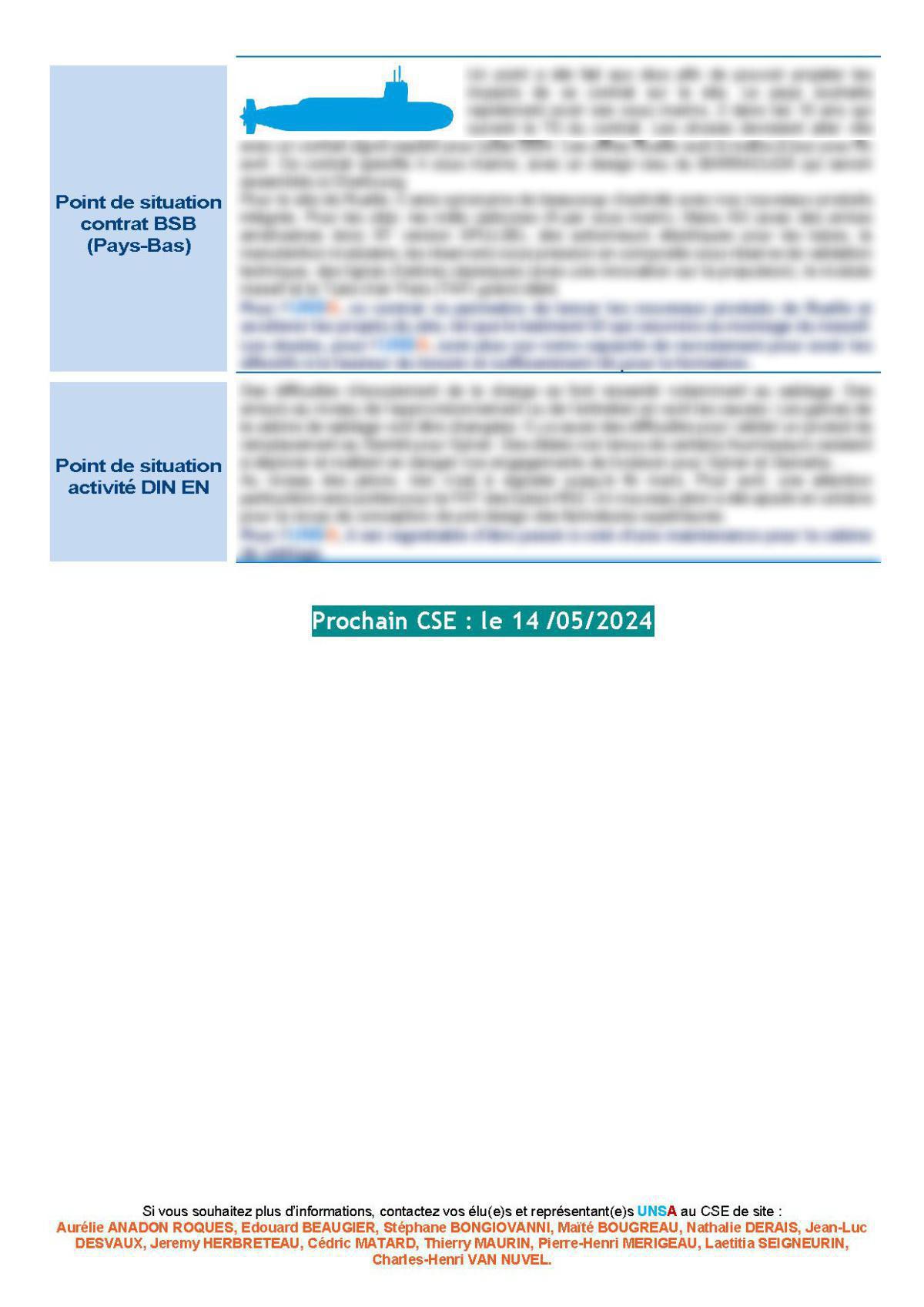 CSE de Ruelle - Réunion du 9 avril 2024 - Compte-rendu CSE de Ruelle - Réunion du 9 avril 2024 - Compte-rendu