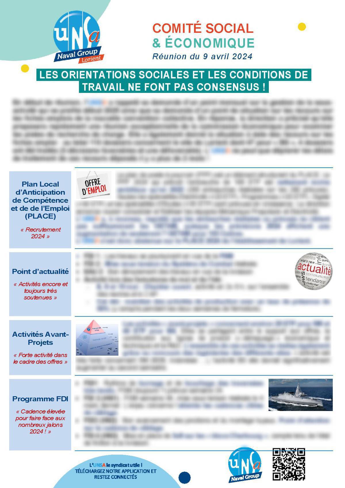 CSE de Lorient - Réunion du 9 avril 2024 - Compte rendu CSE de Lorient - Réunion du 9 avril 2024 - Compte rendu