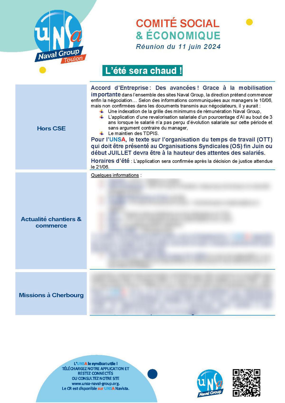 CSE de Toulon - Réunion du 11 juin 2024 - Compte-rendu CSE de Toulon - Réunion du 11 juin 2024 - Compte-rendu